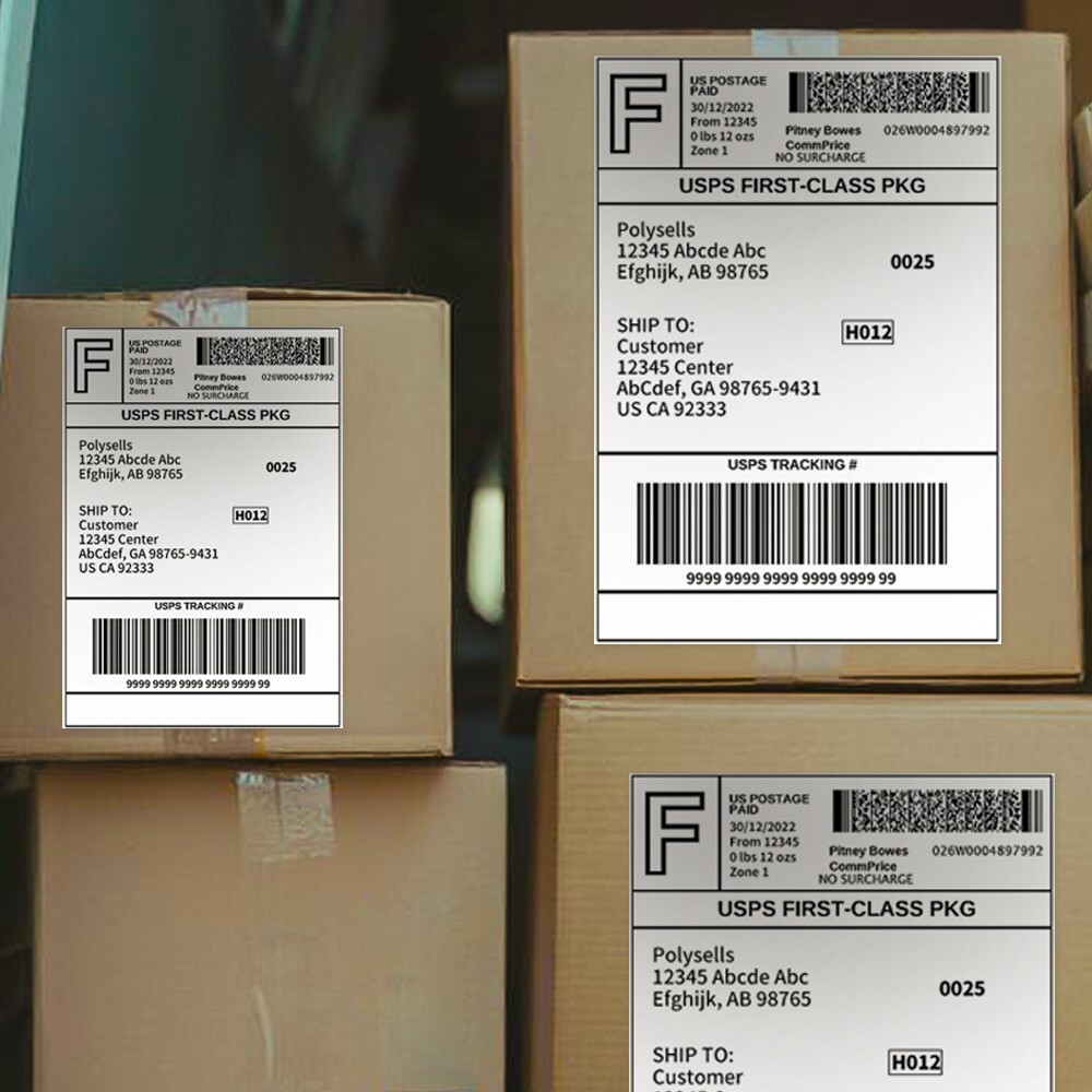 500 Shipping Labels Full Sheet 8.5×11 Self Adhesive POLYSELLS®