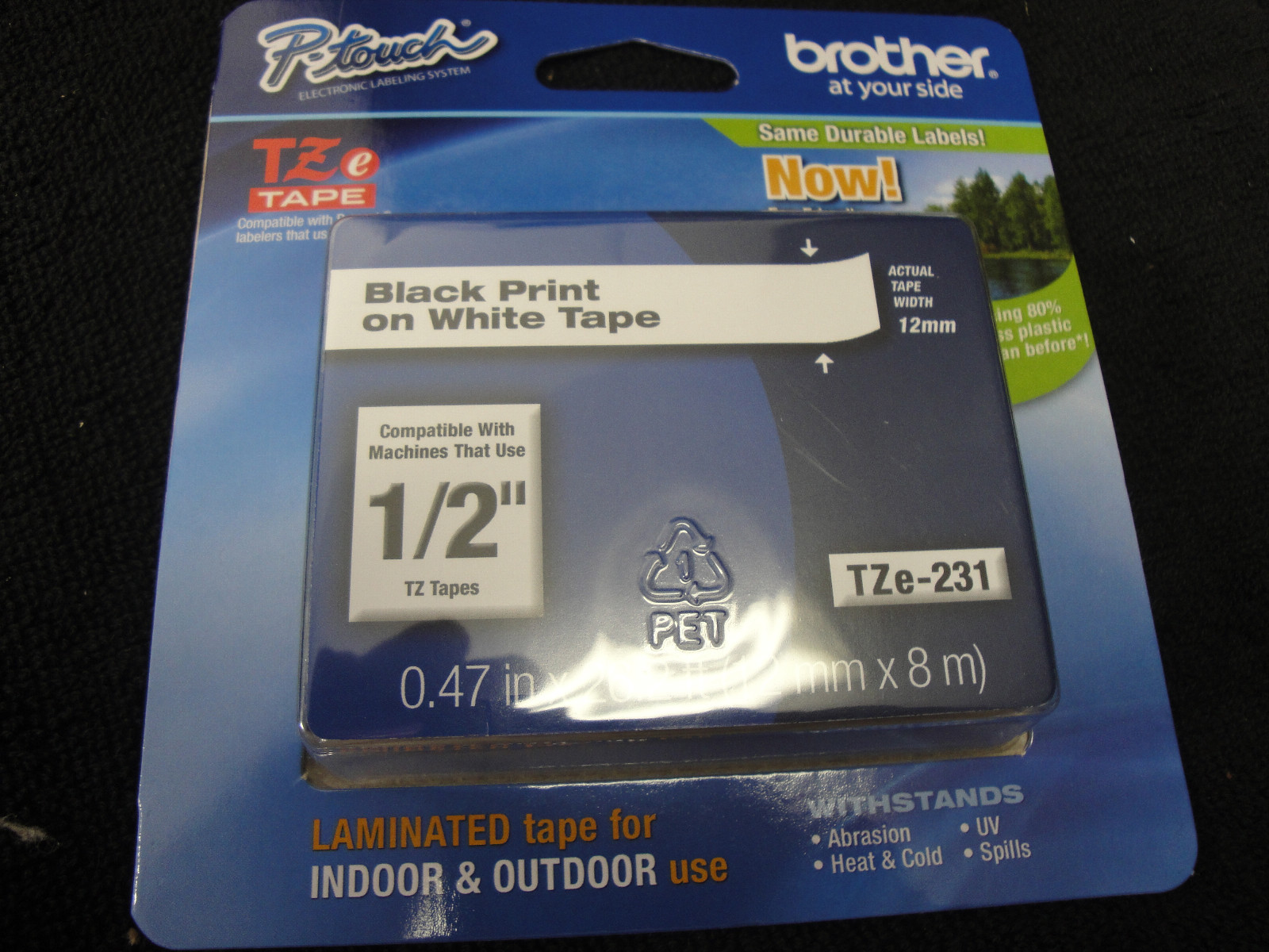 2 pack Brother P-Touch TZe-231 BLACK ON WHITE Label Tape / Ptouch TZ231 PT-1880
