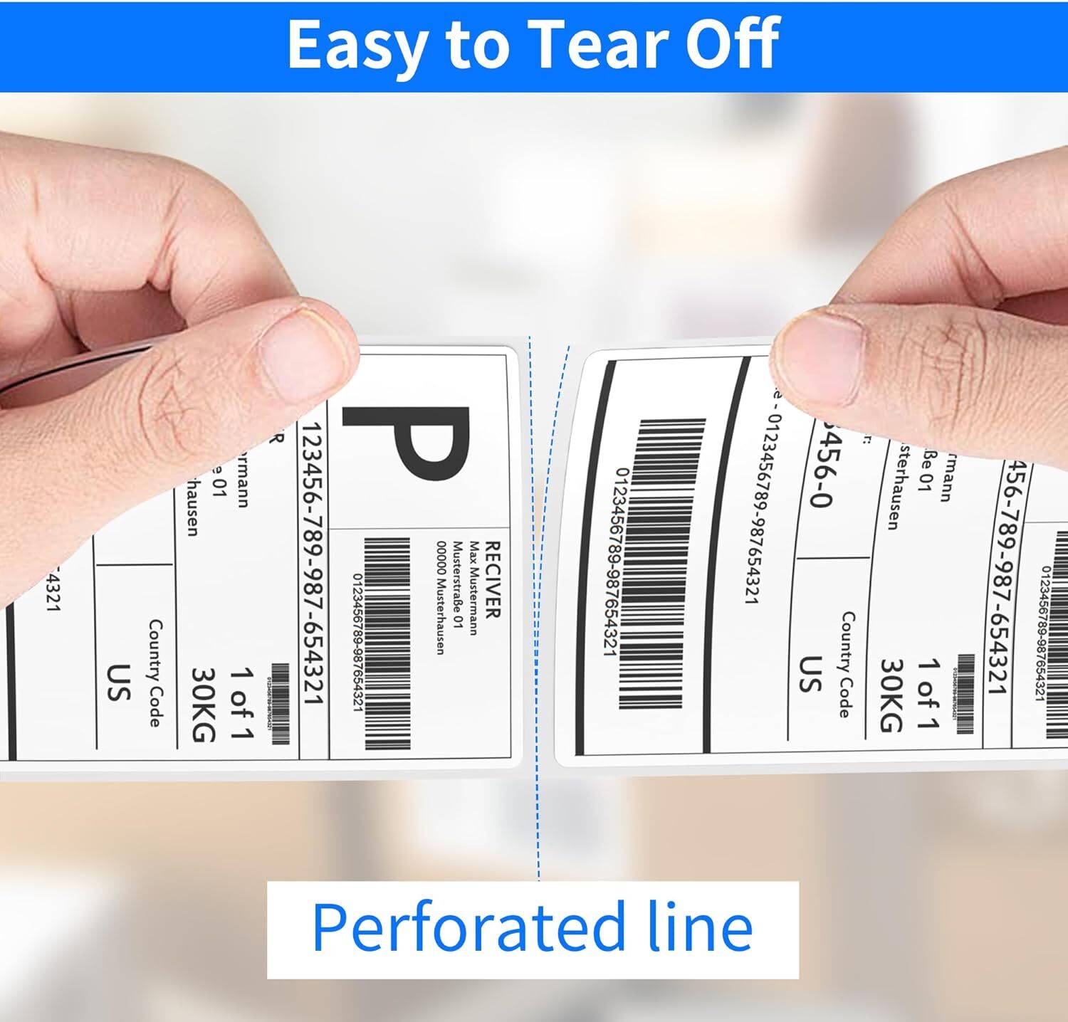 4″x6″ Direct Thermal Shipping Labels 250/Roll Perforated For Zebra,Rollo,Jadens