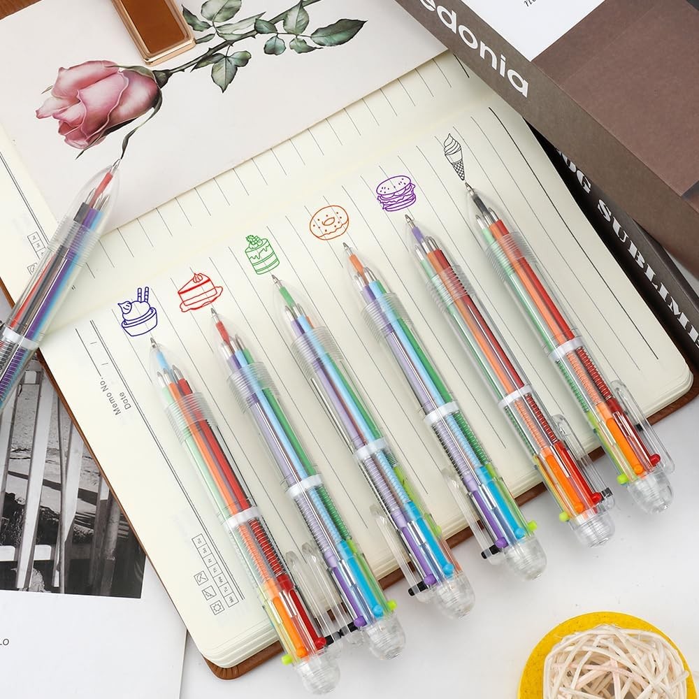 24 Pack Multicolor Pen 0.5mm 6-in-1 1 Count (Pack of 24),