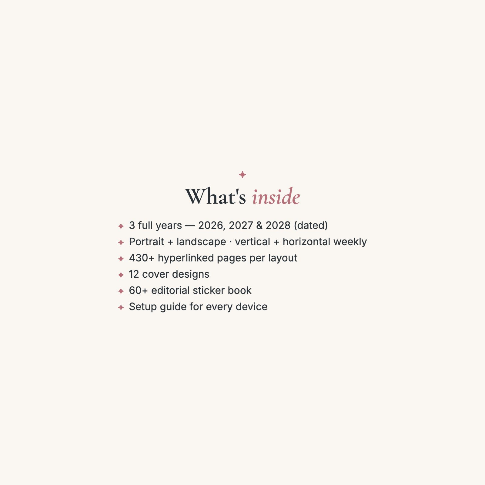 Digital Planner 2026 2027 2028 Dated GoodNotes Notability iPad Android Tablet