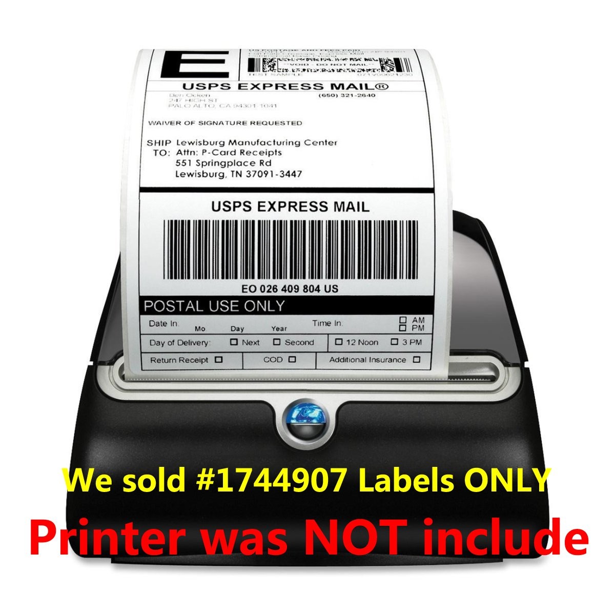 6 Rolls 220/Roll Thermal Shipping Labels 4×6 Compatible 1744907 Dymo 4XL Printer