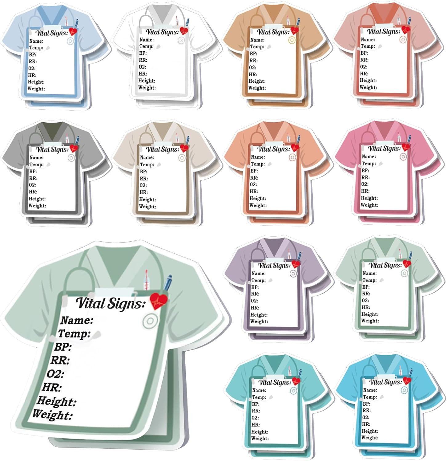 24 Pads 720 Sheets Nurse Vital Signs Sticky Notes CNA Week Gifts Medical Assista