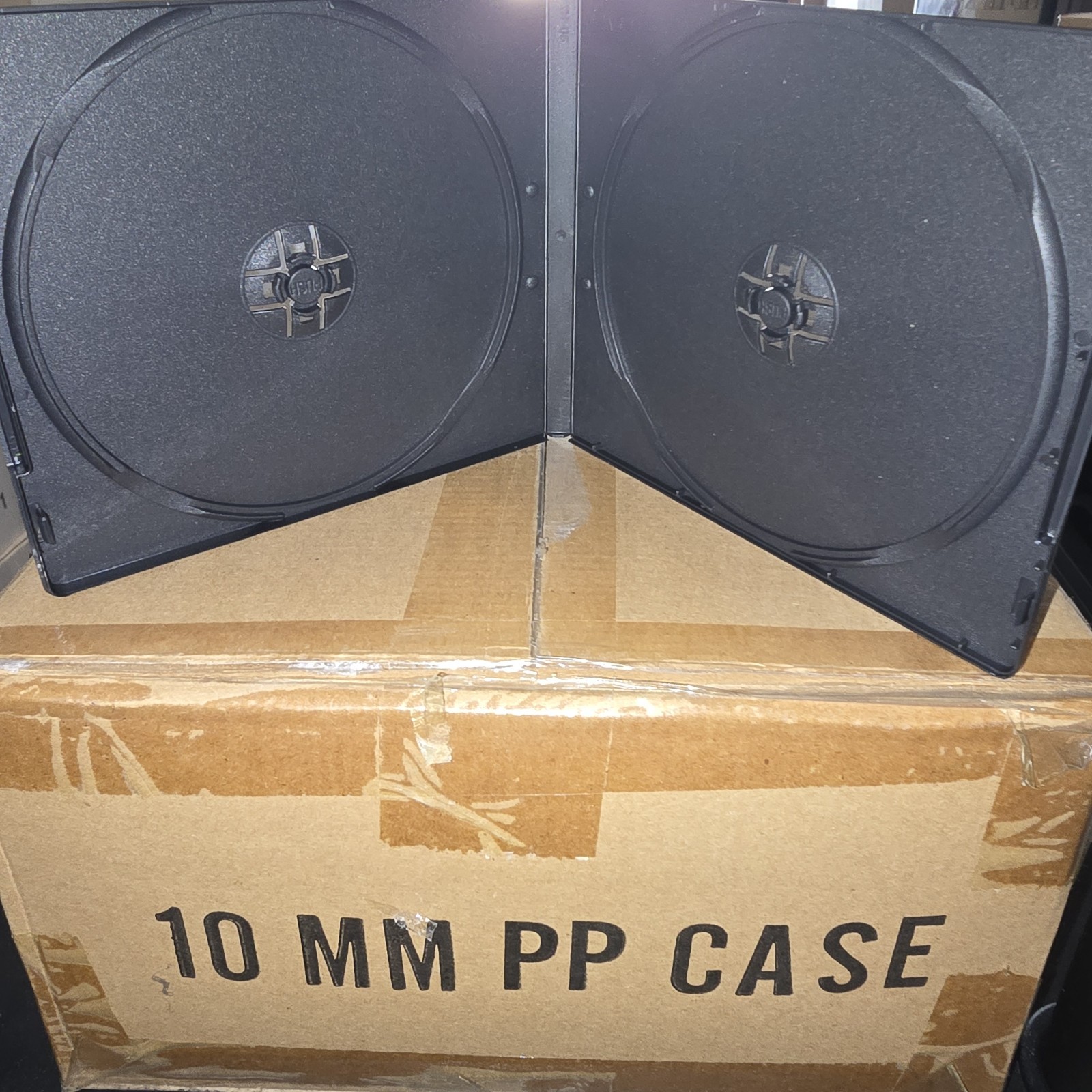 100 PCS NEW 10MM SLIM DOUBLE (2) CD DVD POLY CASES, BLACK