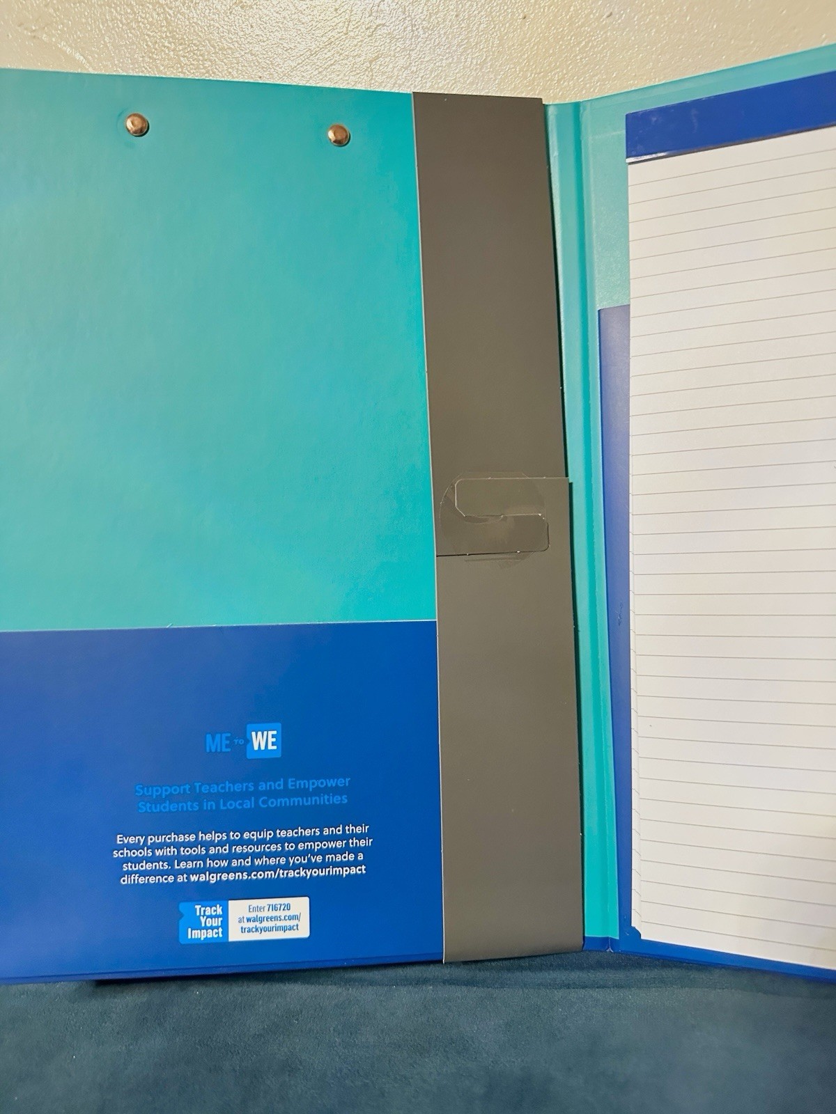 Clipboard Portfolio Blue Green Padfolio And Ballpoint Pen 1.0MM Black Me To We