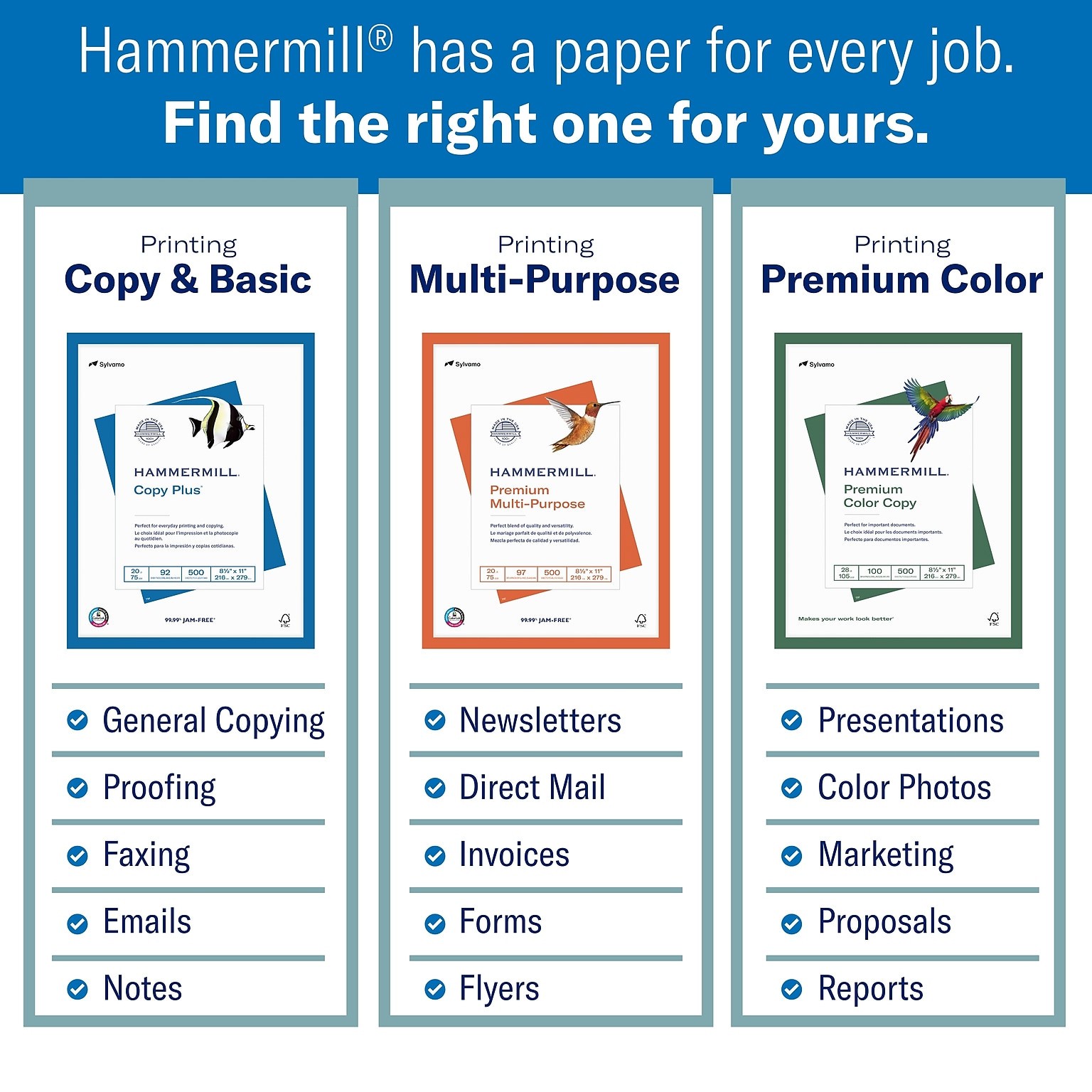 Hammermill Paper 1 Ream: Copy Print 20 lb 92 B. 500 Sheets 216 x279 mm 8.5 x 11