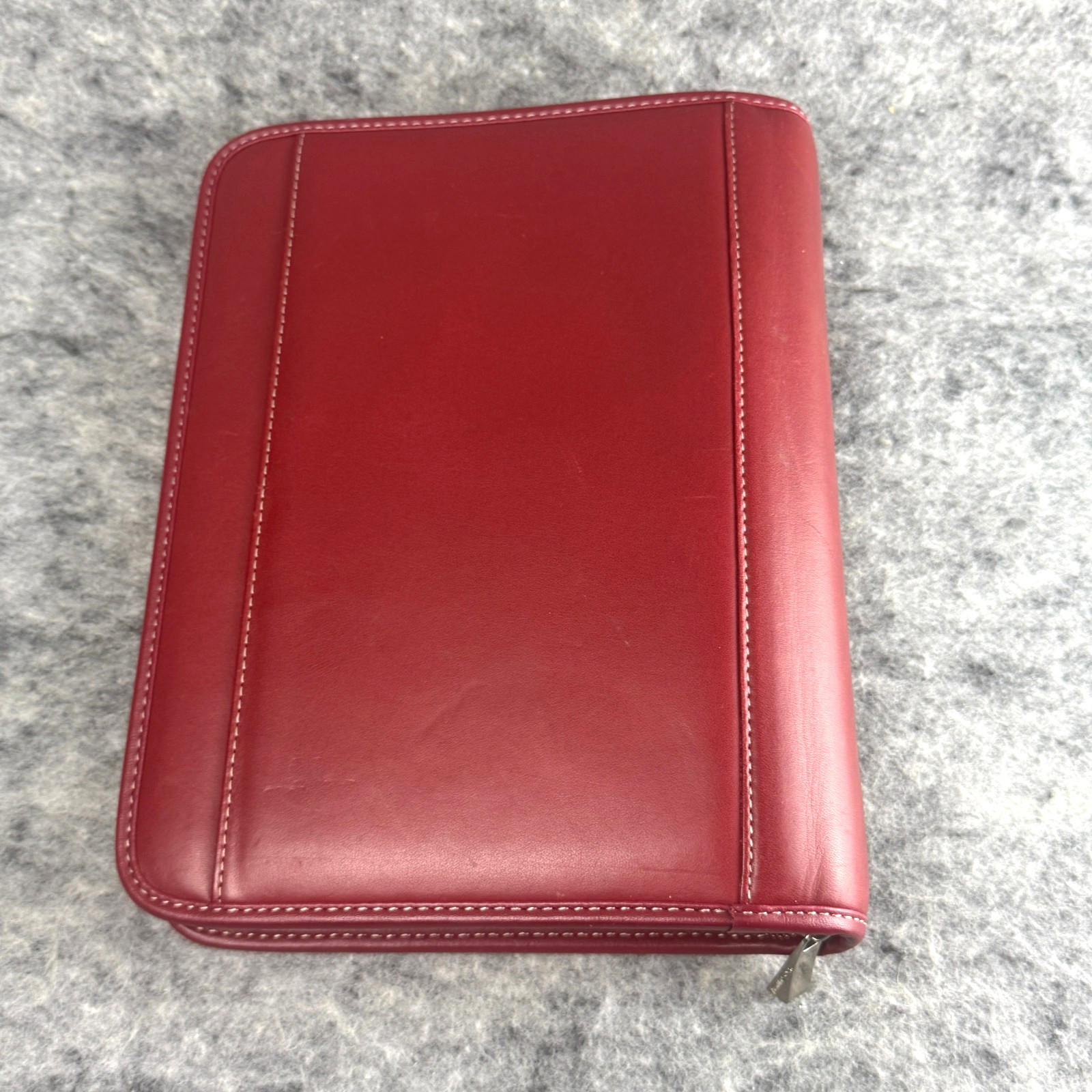 FranklinCovey 7 Ring Zip Planner Organizer Binder Burgundy Red