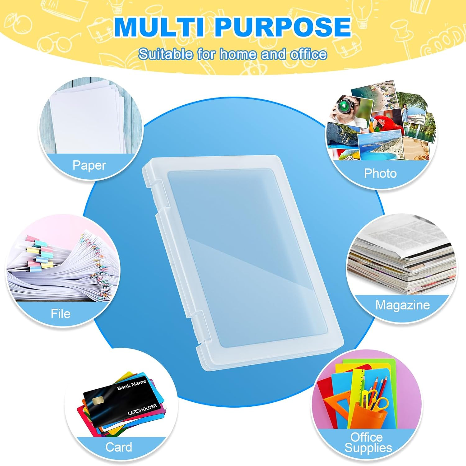 1 Pack A4 File Box Paper Organizers Holder, Transparent Document Paper Project C