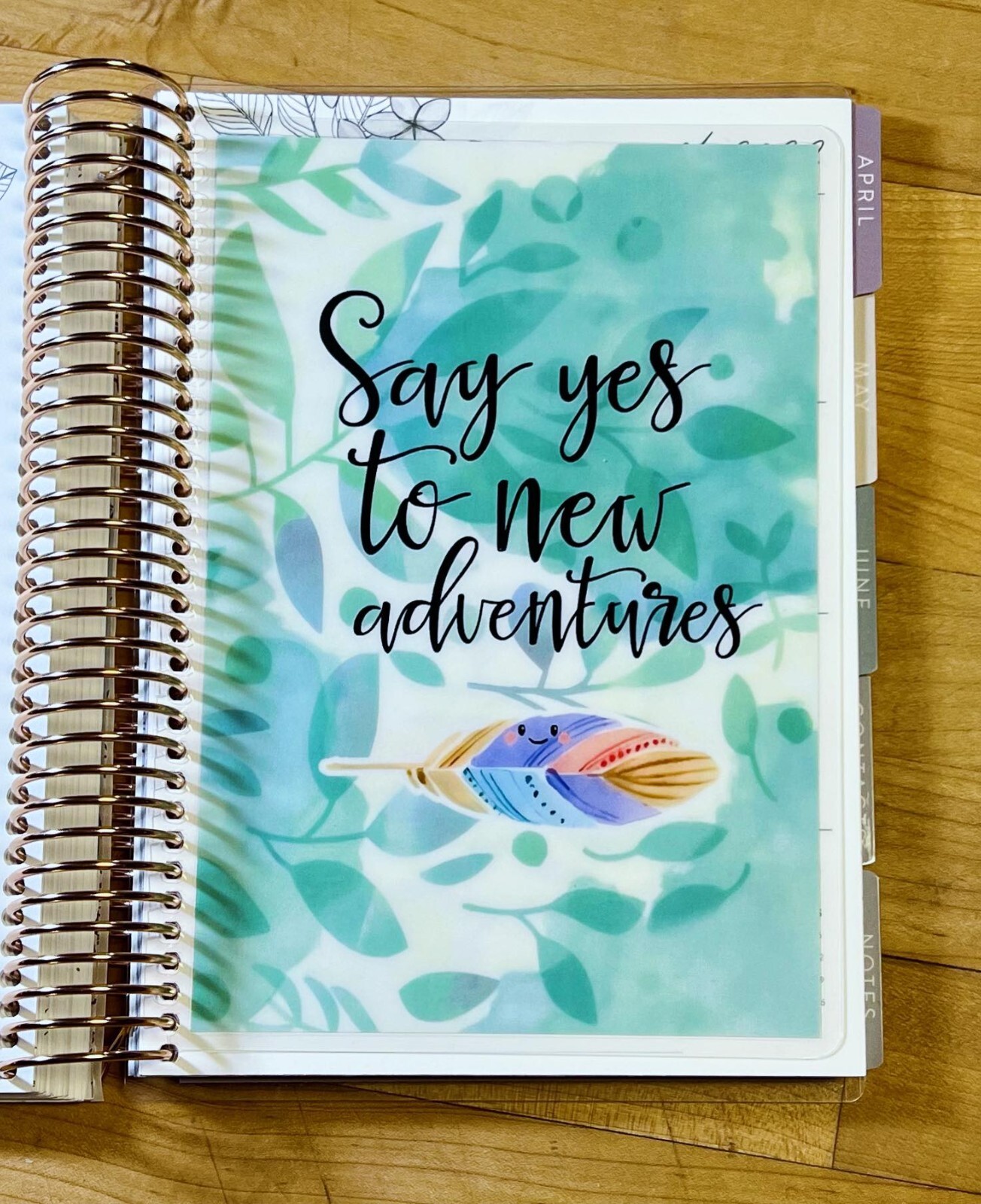 “Say Yes to New Adventures” Dashboard 4 use with Erin Condren A5 Coil Spiral-
