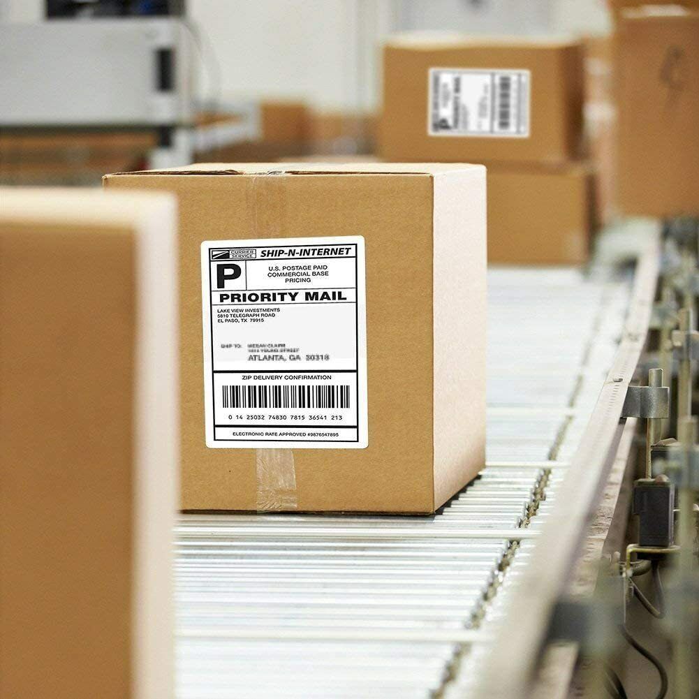 100-1000 4×6 Fanfold Direct Thermal Shipping Labels Perforated for Zebra & Rollo