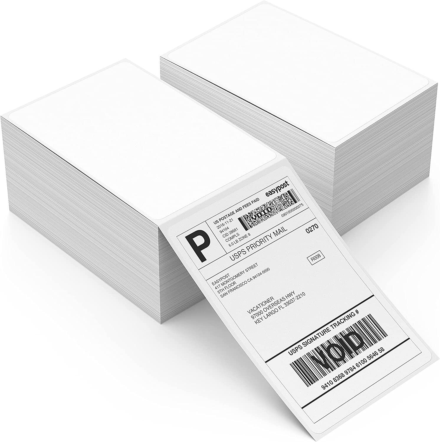 500/1000 Fanfold Direct Thermal Labels 4″x6″ For Zebra Rollo iDRPT Polono Elton