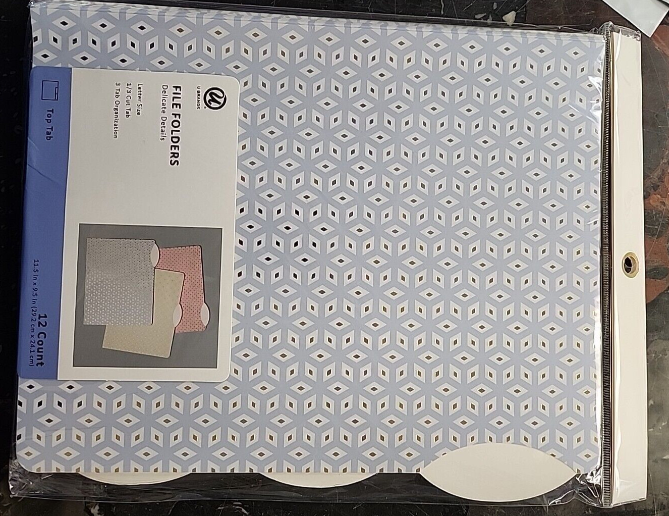 File Folders, 1/3-Cut Tab/Assorted colors/Letter Size/3 Tab Organization/12 pack