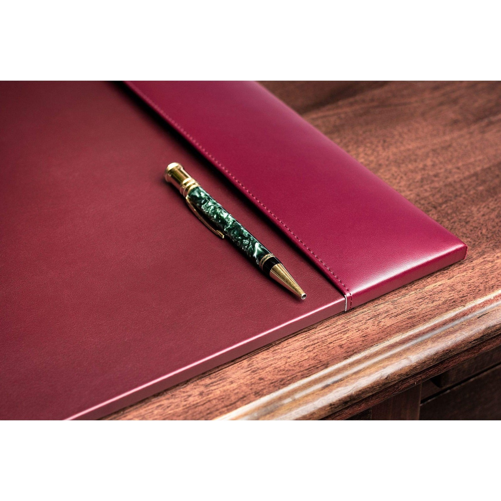 DACASSO Bonded Leather Desk Pad with Side Rails – Luxury Leather Desk Blotter…