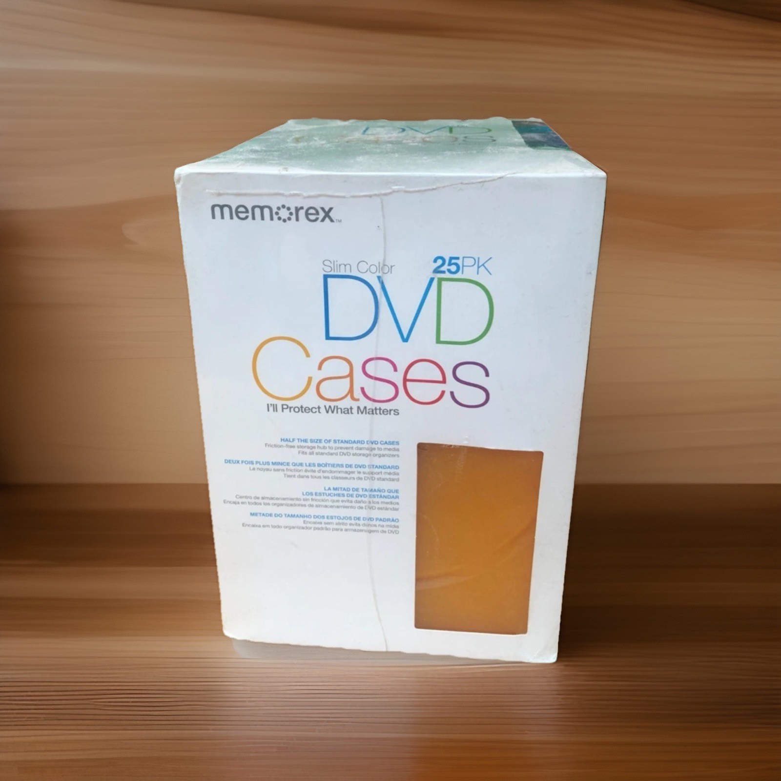 NIB New/Sealed Slim Color DVD Cases 25 pack * Multi-color Memorex