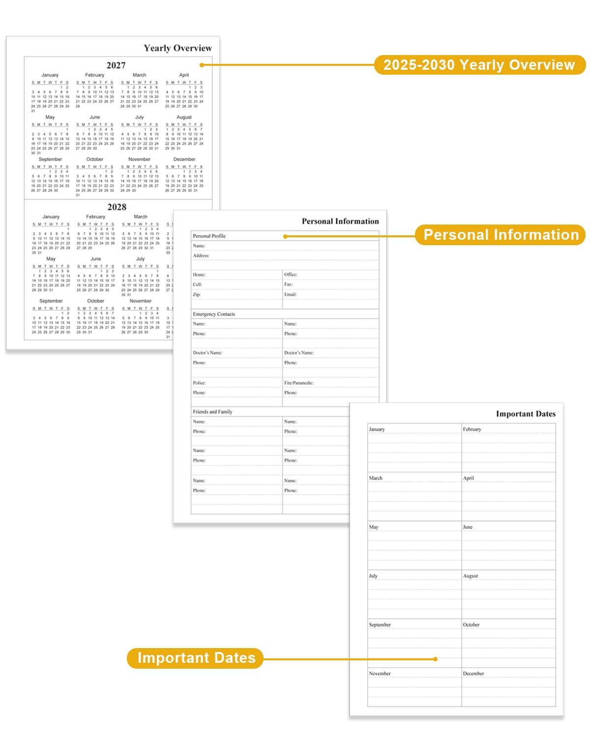 2026-2028 Monthly Planner, 3 Years Calendar from July 2026 – December 2028 wi…