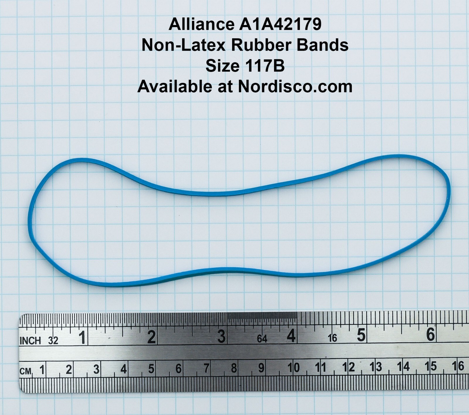 Alliance 42179 Non-Latex Rubber Bands, Antimicrobial, Size 117B, 1/4 Lb. Box
