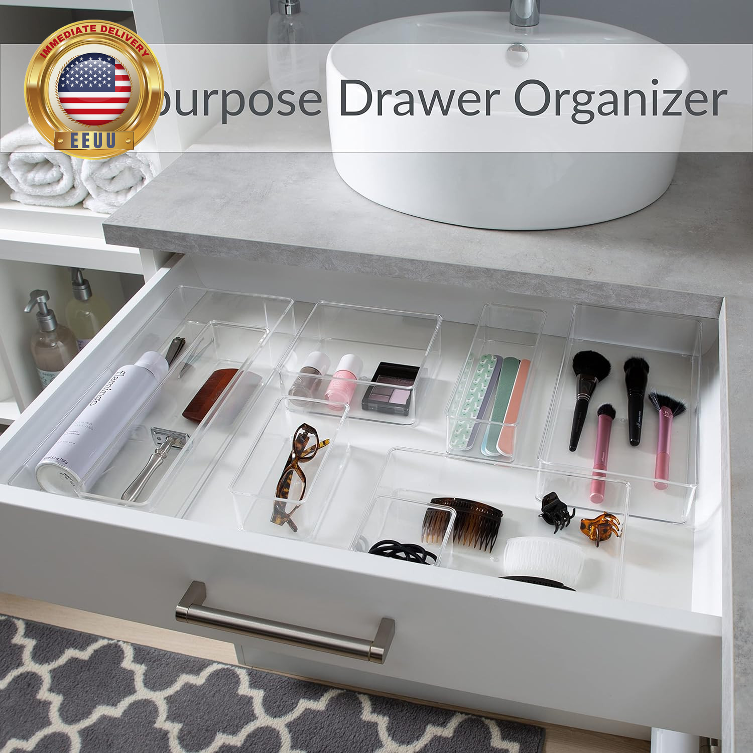 Medium Rectangular Drawer Organizer, Super Clear ⭐️⭐️⭐️⭐️⭐️