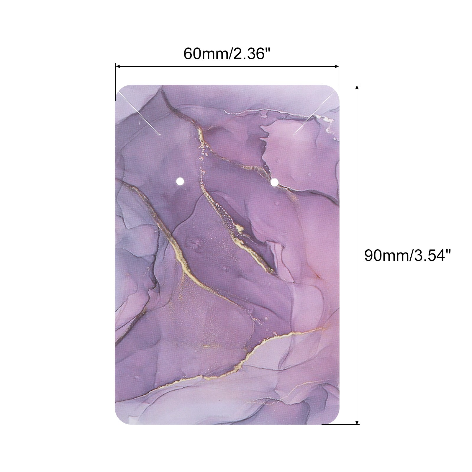 Earring Display Cards 100Pcs, Paper Earring Holder Rectangle Style 11 Purple