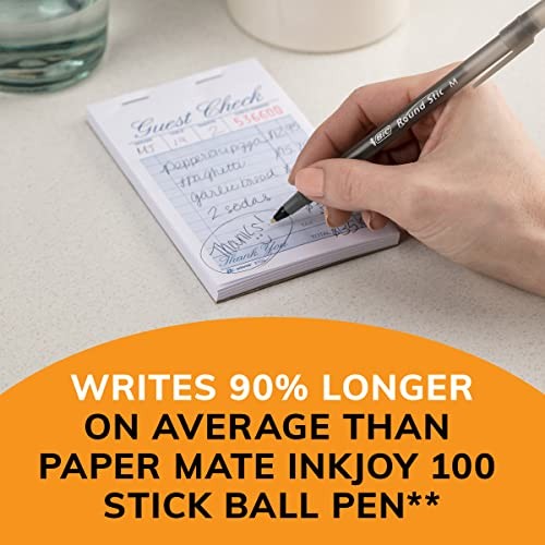BIC ROUND STIC XTRA LIFE BALLPOINT PEN ULTRA LASTING COUNT IN BLACK INK – BLACK