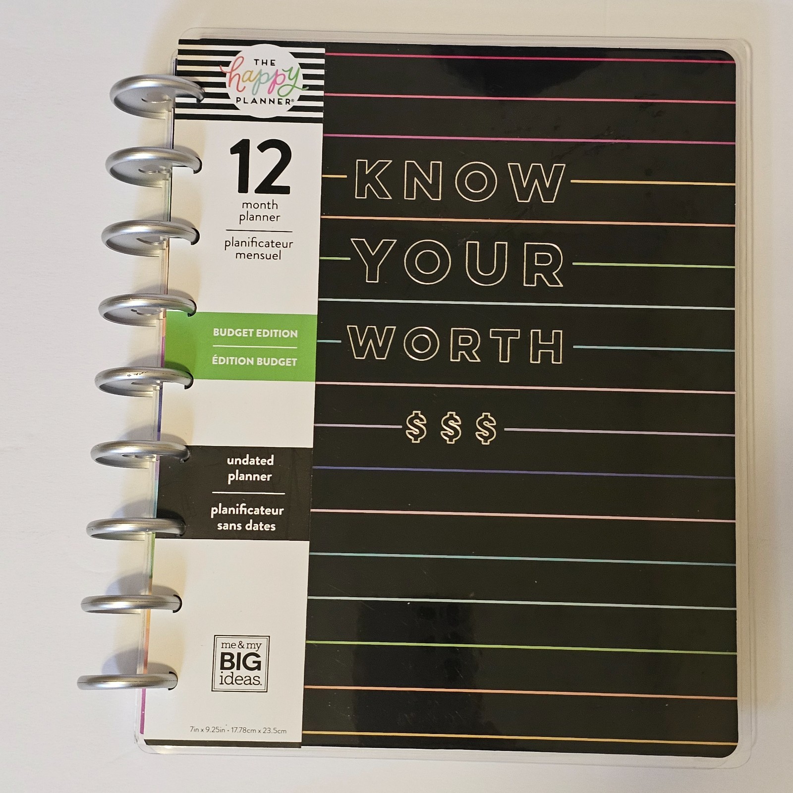 Happy Planner Know Your Worth Budget Edition Classic Disc Undated 12 Month New