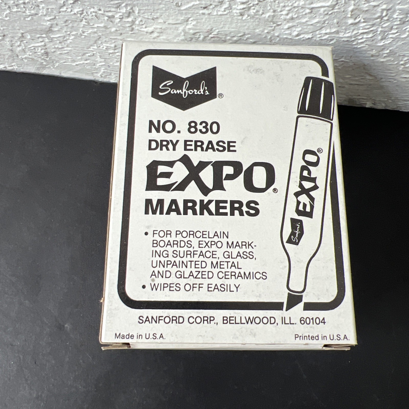 Box Of 12Vintage Sanford Expo Dry Erase Markers Brown 830 USA Potent Porcelain