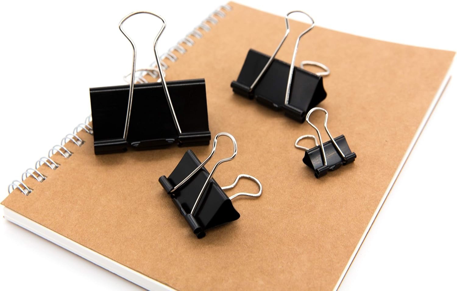 Binder Clips Paper Clamps Assorted Sizes Black XL, Large, Medium – 100pcs