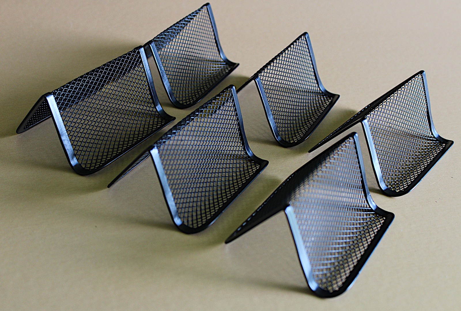 6 Pack Metal Mesh Business Card Holders New No Box 4-1/4″ wide x 2-1/2″ high