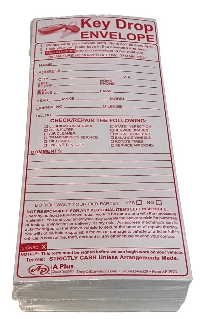 Early Bird Night Owl Key Night Drop Envelope EKD • Qty 500 (P11)