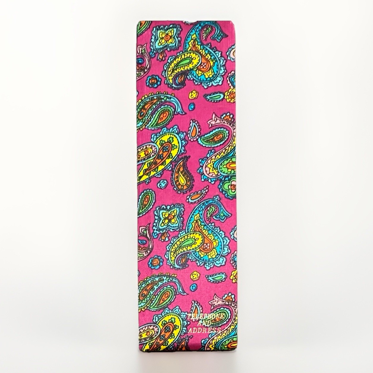 VTG 60s 70s Paisley Fabric Address Book Phone Psychedelic Mod Hippie Unused