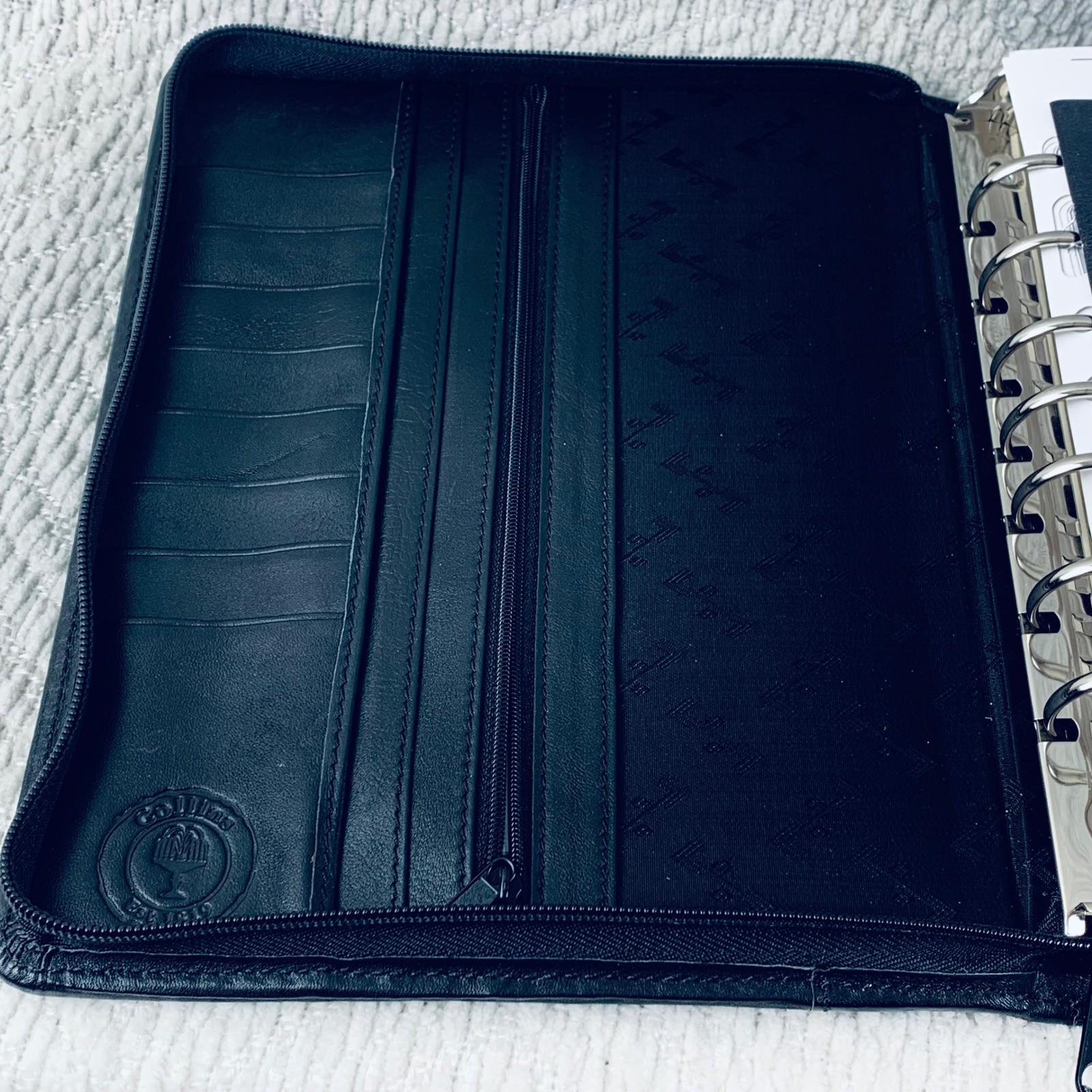 Collins Personal Organizer Unisex Black Leather 0582.18 Zippered 6-Ring Planner