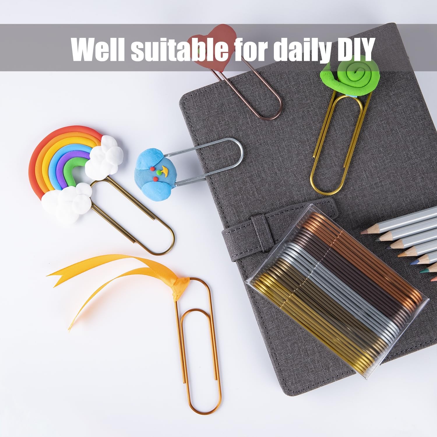 4 Inch Large Paper Clips, 30pcs Jumbo Paper Clips 100 mm Metal Color2-30 Pack