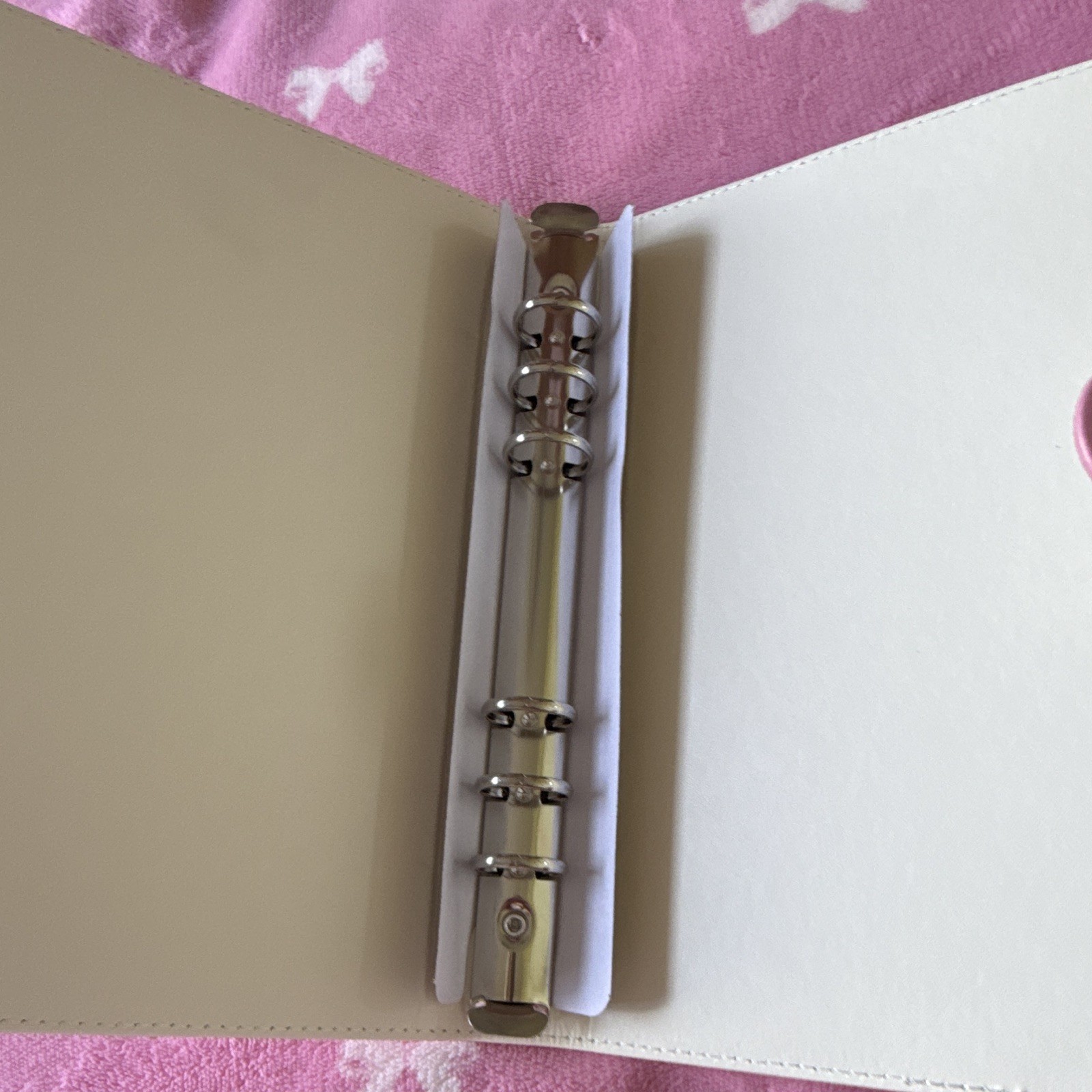 A5 Pink Bow 6 ring binder