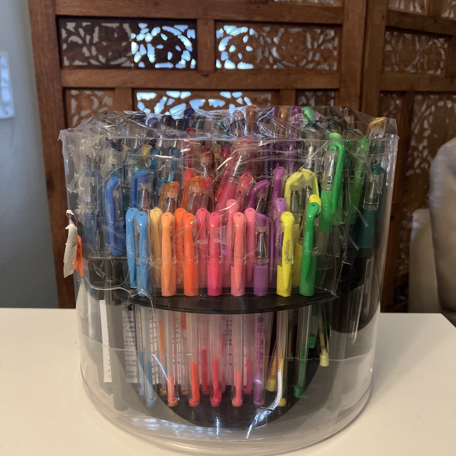 Gelwriter Grip Colored Gel Pens 96 Basic Pastel Metallic Neon Glitter with Stand