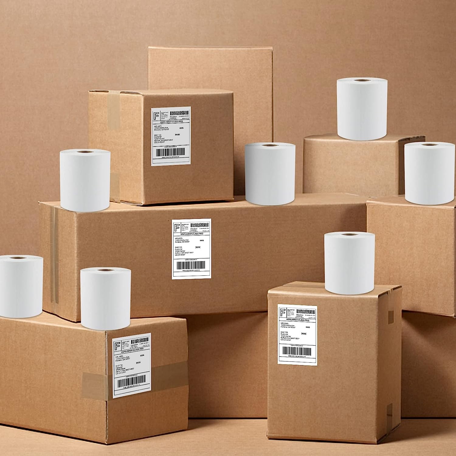 2 Rolls 250/Roll 4×6 Direct Thermal Shipping Labels For Zebra 2844 GK-420D Rollo