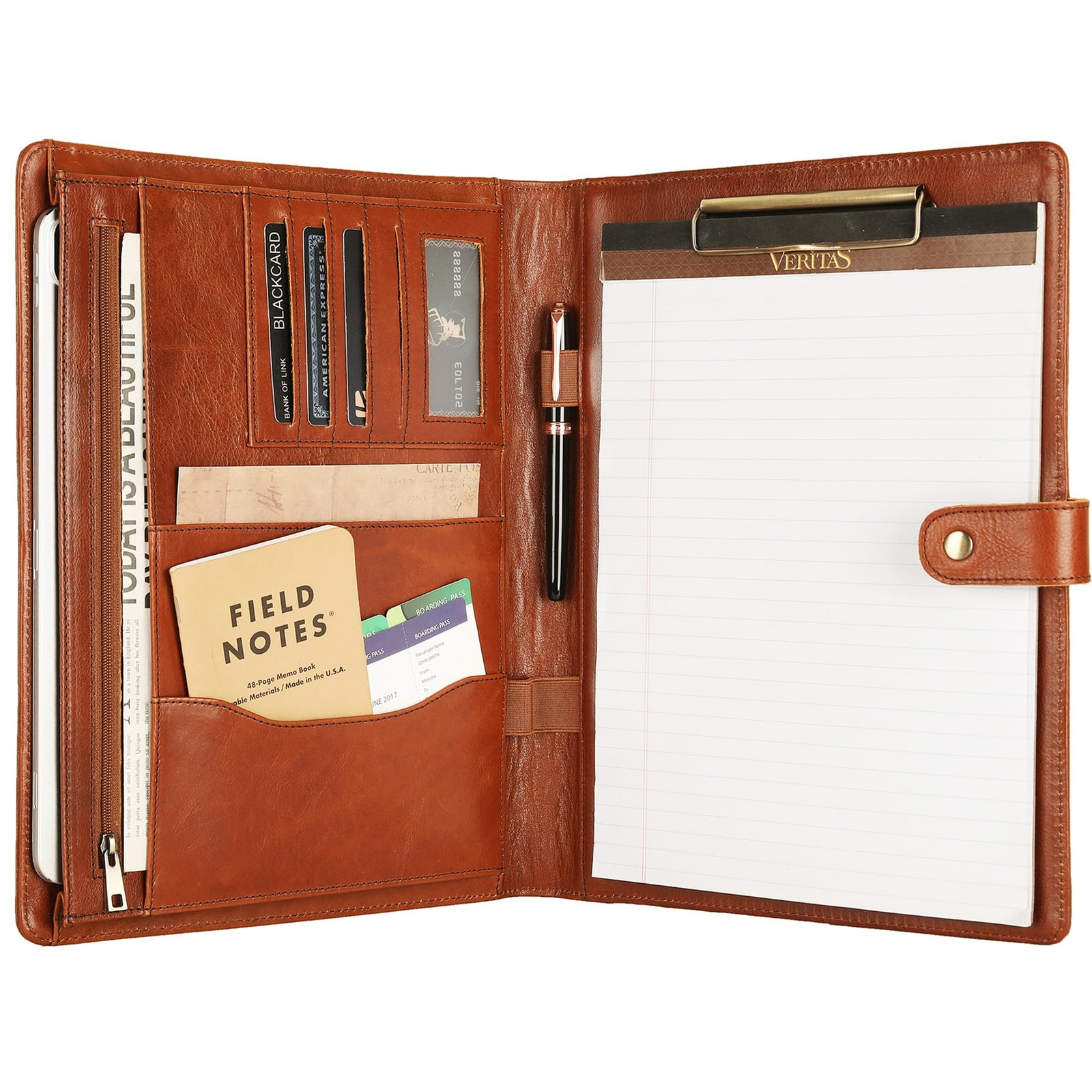 Personalized Leather Padfolio for Men – Business Portfolio with Clipboard, Le…