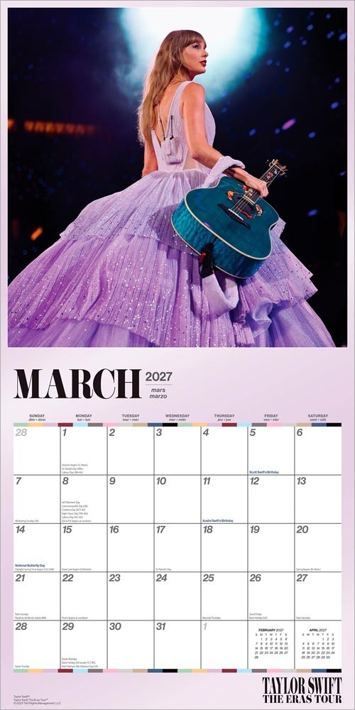 Taylor Swift OFFICIAL 2027 12×24″ (Hanging) Square Wall Calendar | Plastic-Free