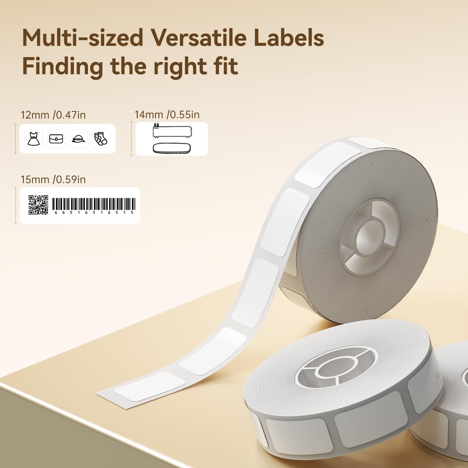 D11 Label Maker Tape Adhesive White Label Paper 0.47″ X 1.57″ 12 X 40mm 155 L…
