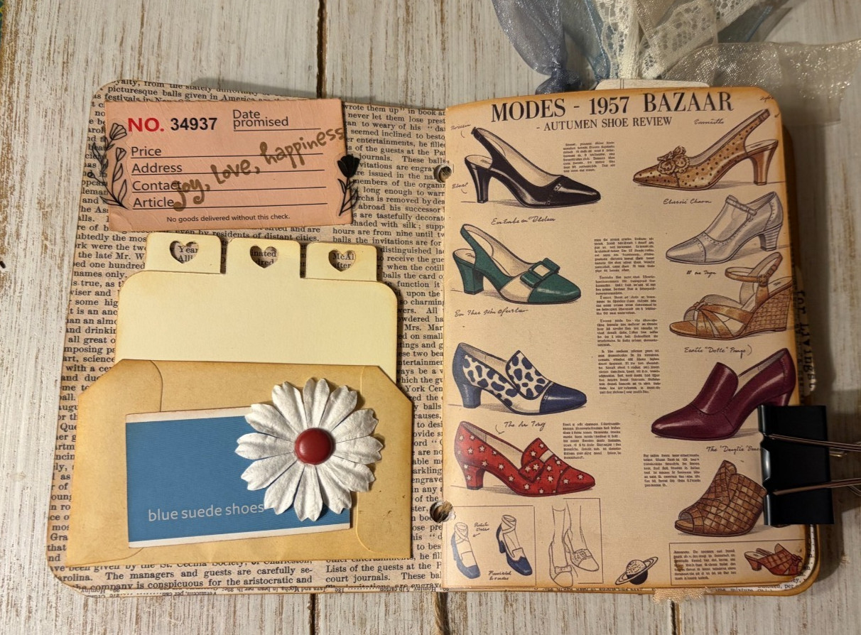 Junk Journal Handmade Booklet Book Vintage “1950’s Ladies” Pockets, Ephemera