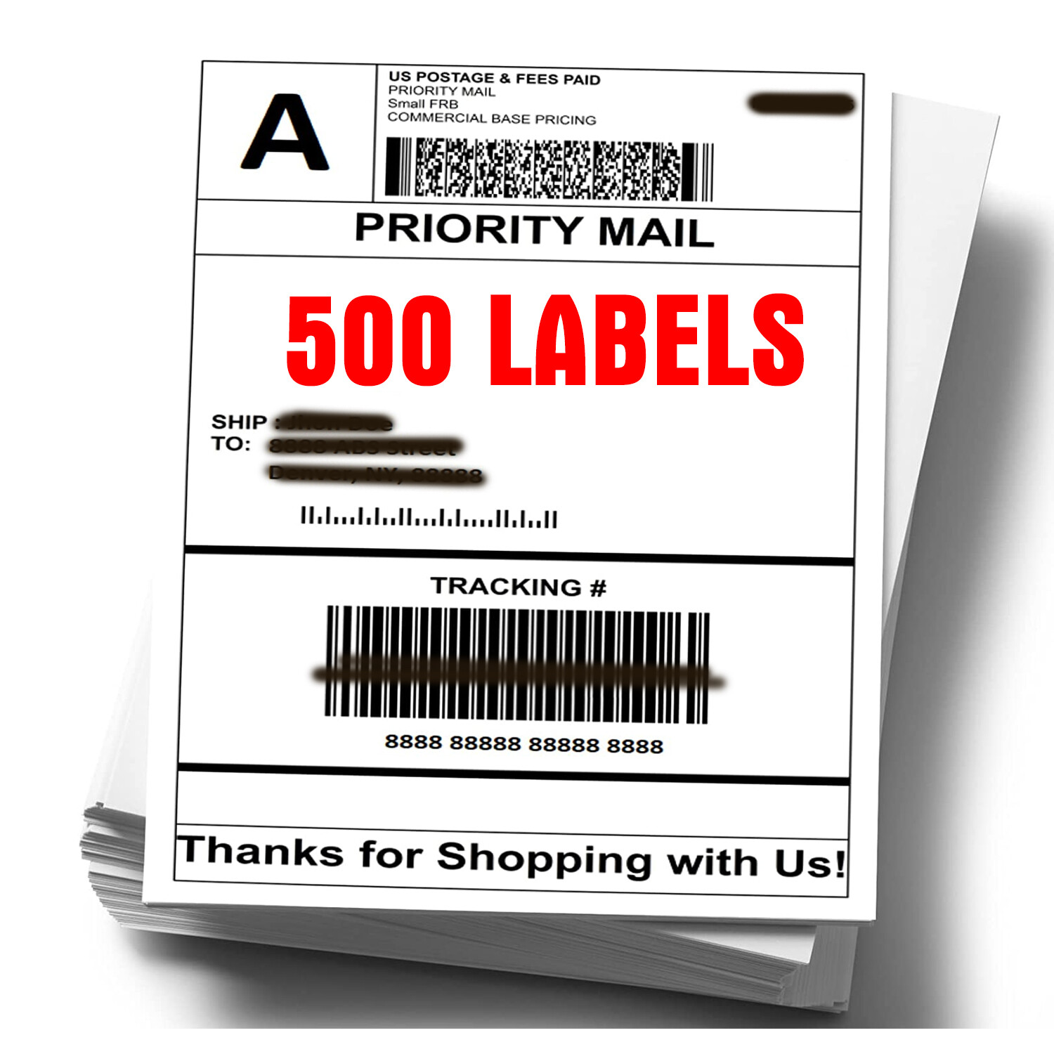 Shipping Labels 500-10000 Fanfold 4×6 Direct Thermal for Zebra Rollo Printer UPS