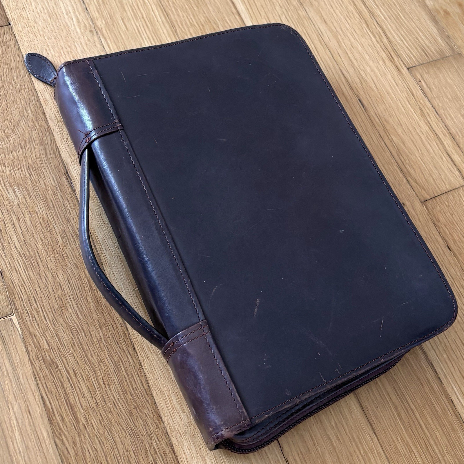 Vintage Wilsons Leather Organizer Binder 10×7 Brown Genuine Leather Planner