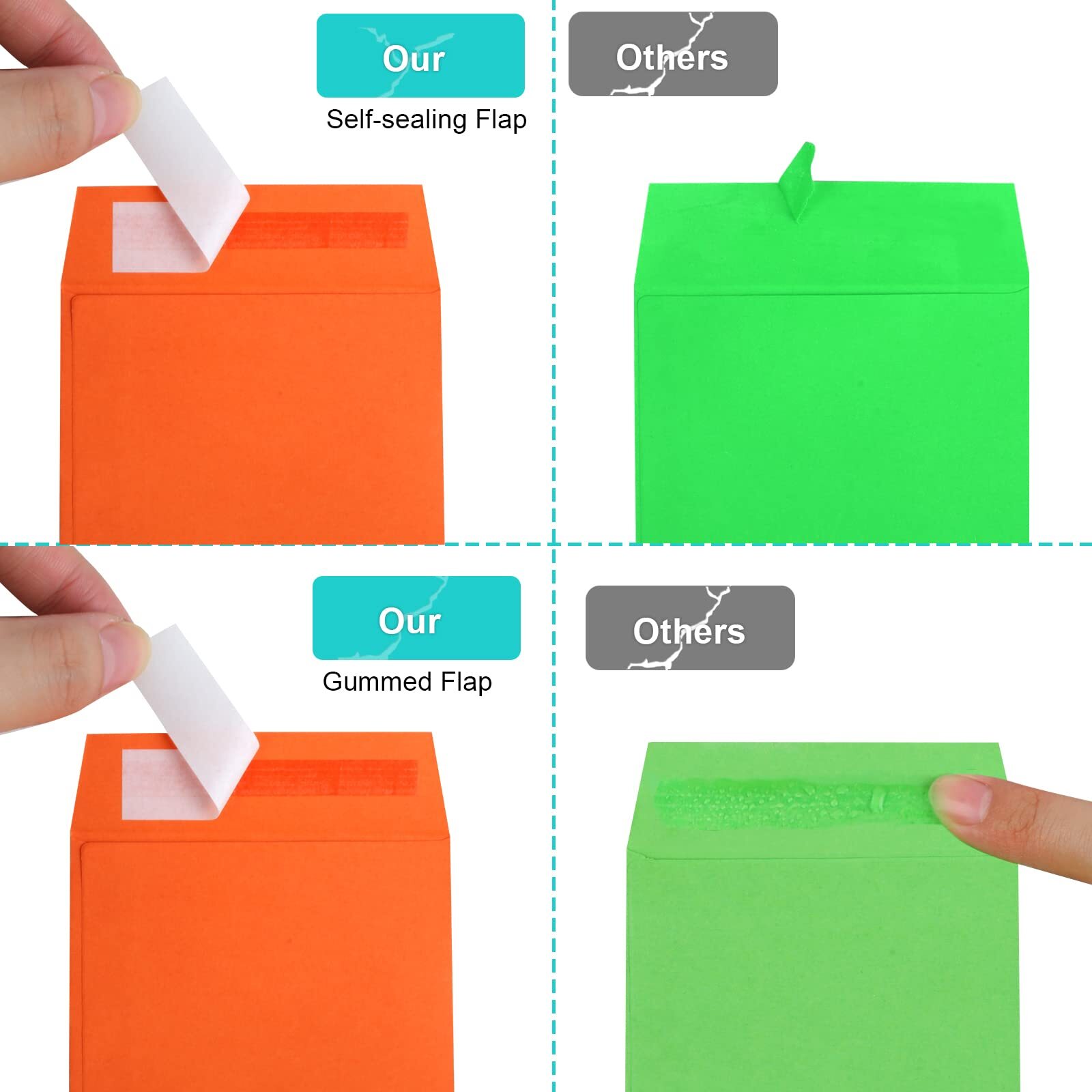 Colorful Cash Envelopes 120 Pack 3.5 X 6.5 Inch – Money Envelopes for Cash, 80 G