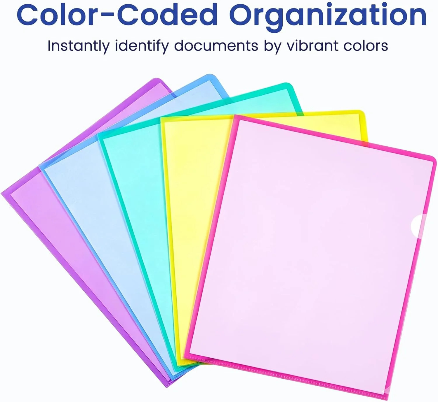 Sooez 25 Pack Clear Document Folder Project Pockets, Clear Plastic Folders Lette
