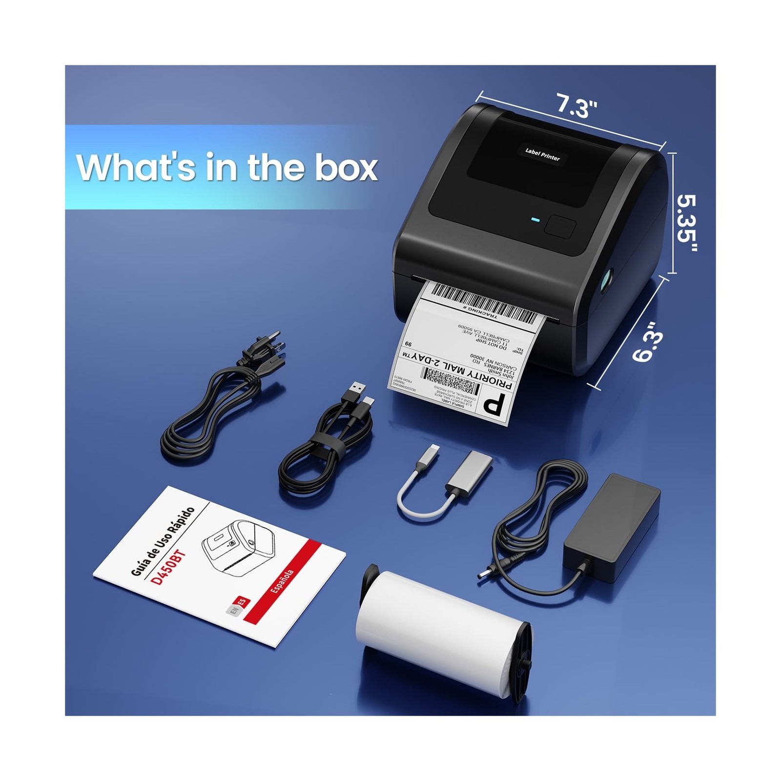 Bluetooth Shipping Label Printer 4×6, D450BT Thermal Label Printer … Fast Ship