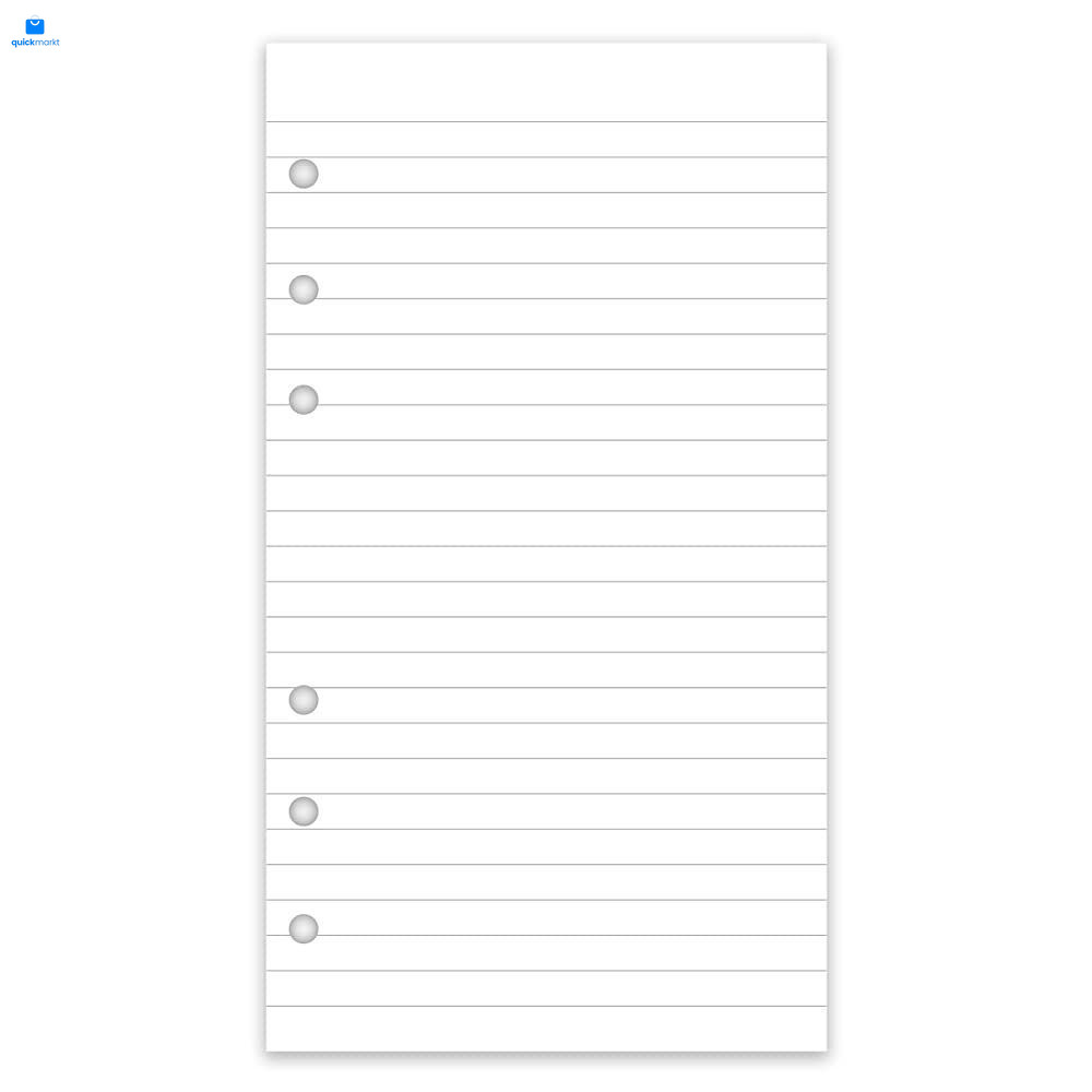 A6 Lined Refill Paper, 100 Sheets/200 Pages Loose Leaf 100 Sheets, White