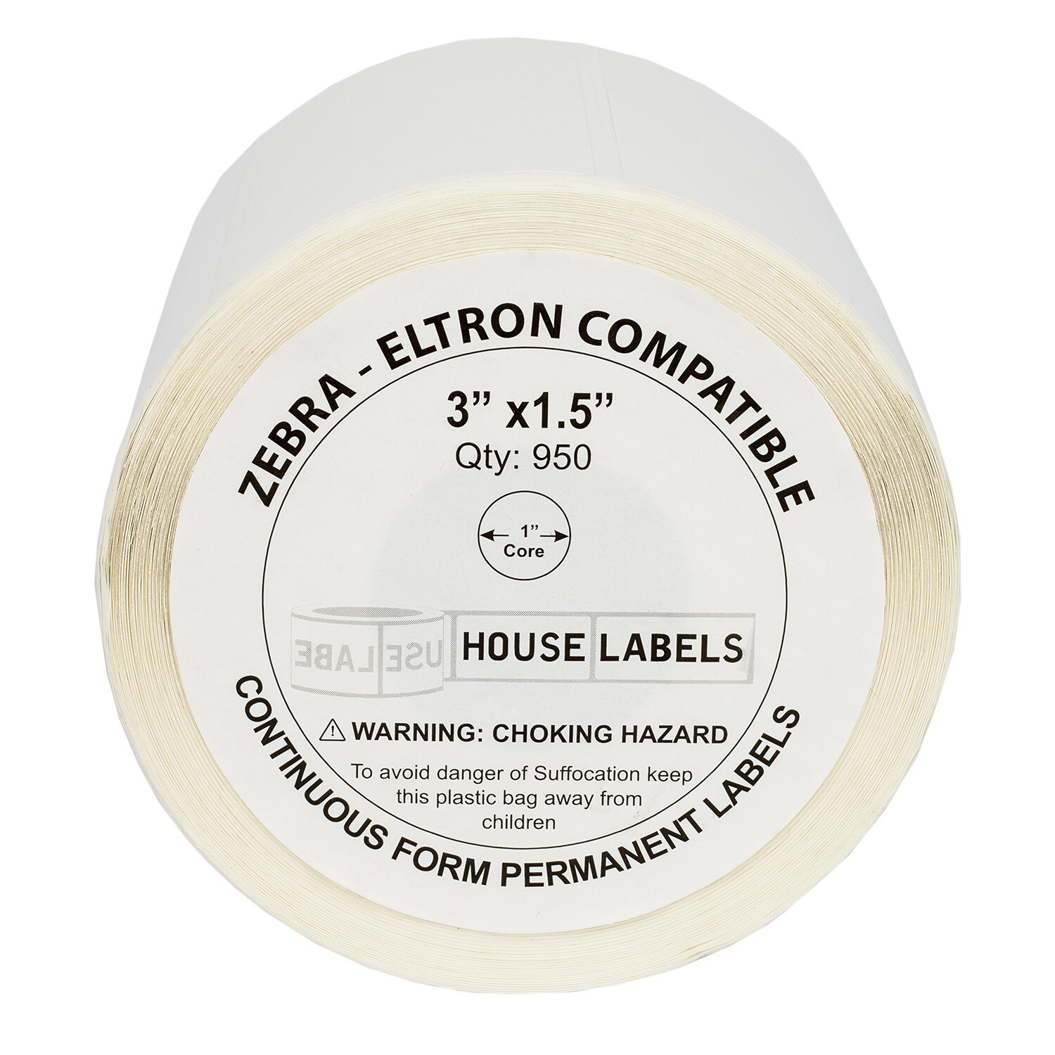 ZEBRA ELTRON 3×1.5 (3″ x 1 1/2″) Direct Thermal Labels – (3) Rolls of 950