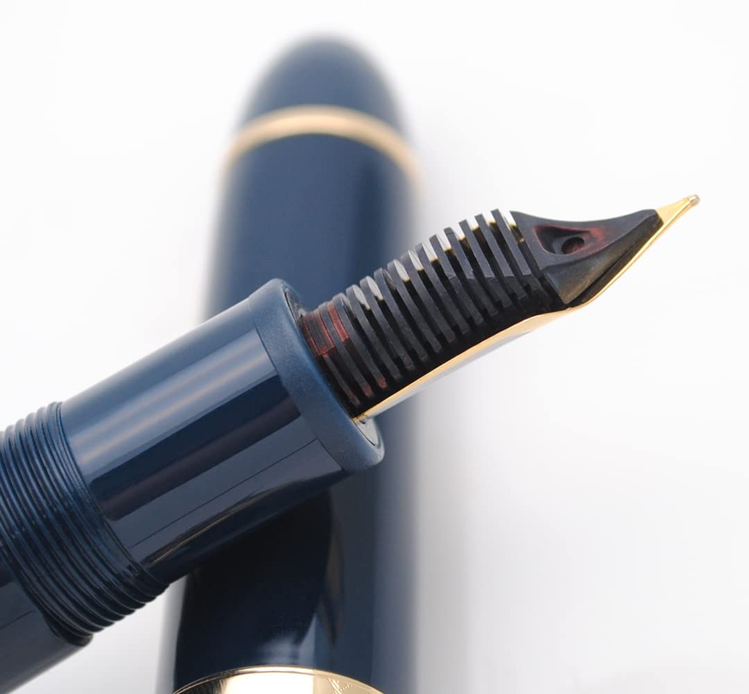 JINHAO X159 Fountain Pen (F Nib 0.5mm, Dark Blue with Gold Clip