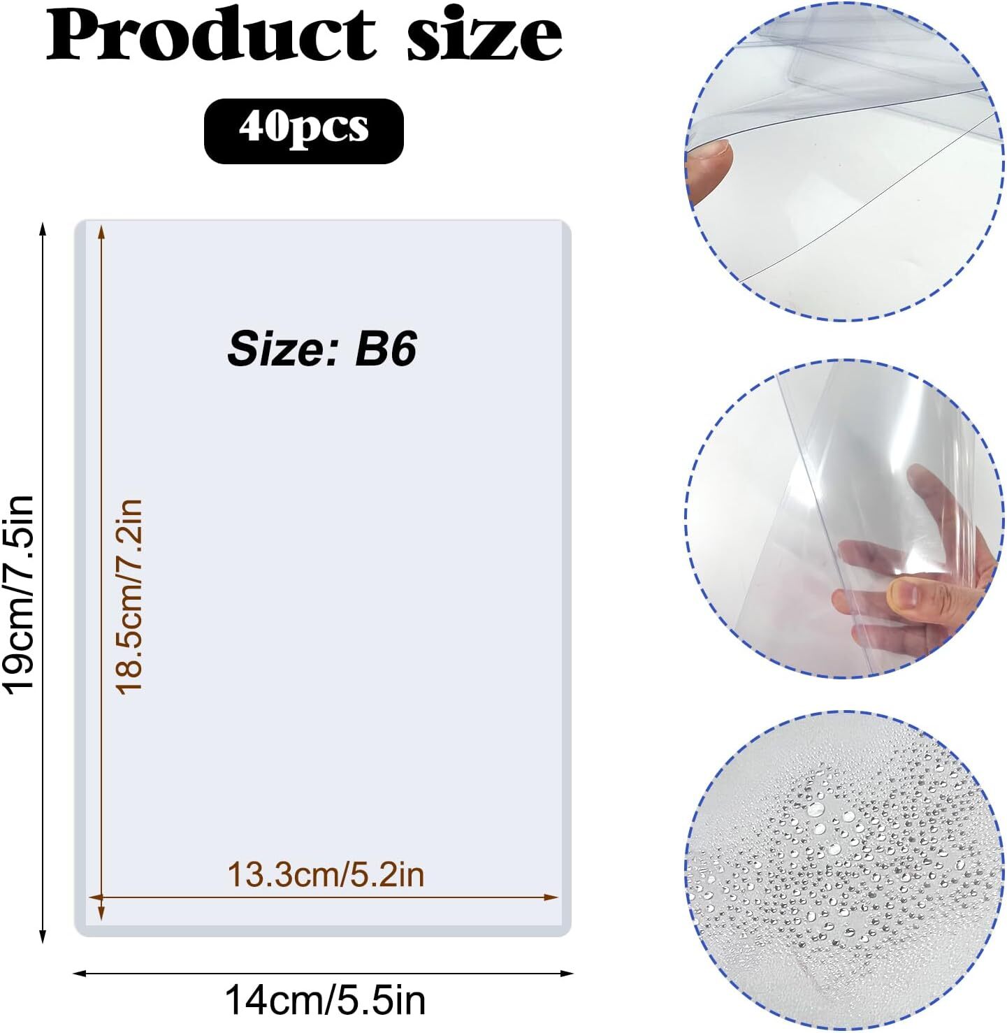 40 Pack 5″ x 7″ Rigid Print Protectors Clear Waterproof Hard Plastic Page She…