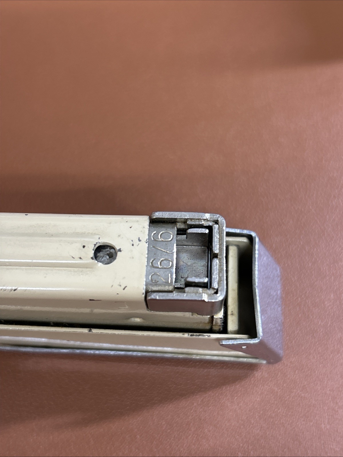 Novus B22 Mid Century Modern Stapler Beige Desk Top Made In Germany 7 3/4”