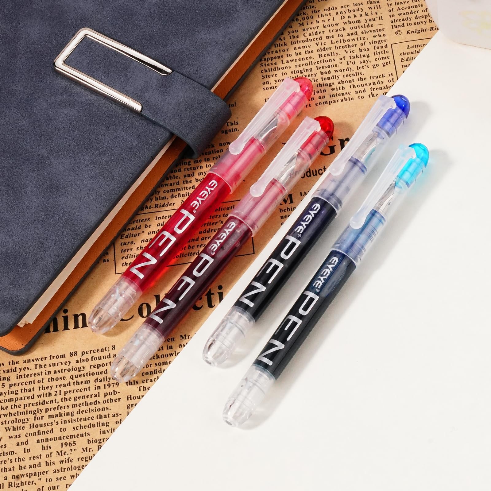 EYEYE Disposable Fountain Pens, 8 Pack 1 Count (Pack of 8), Multicolor