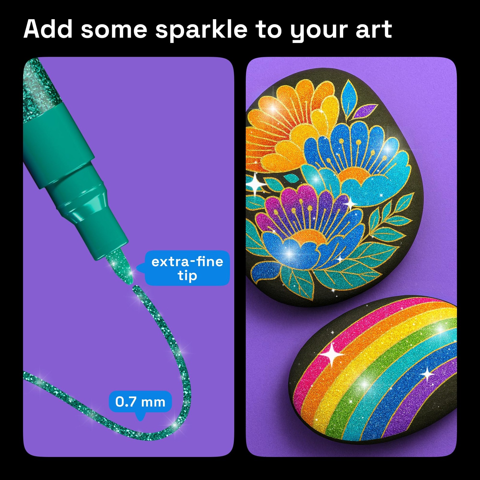 ARTISTRO 12 Glitter Paint Pens for Glass 1 Count (Pack of 12),